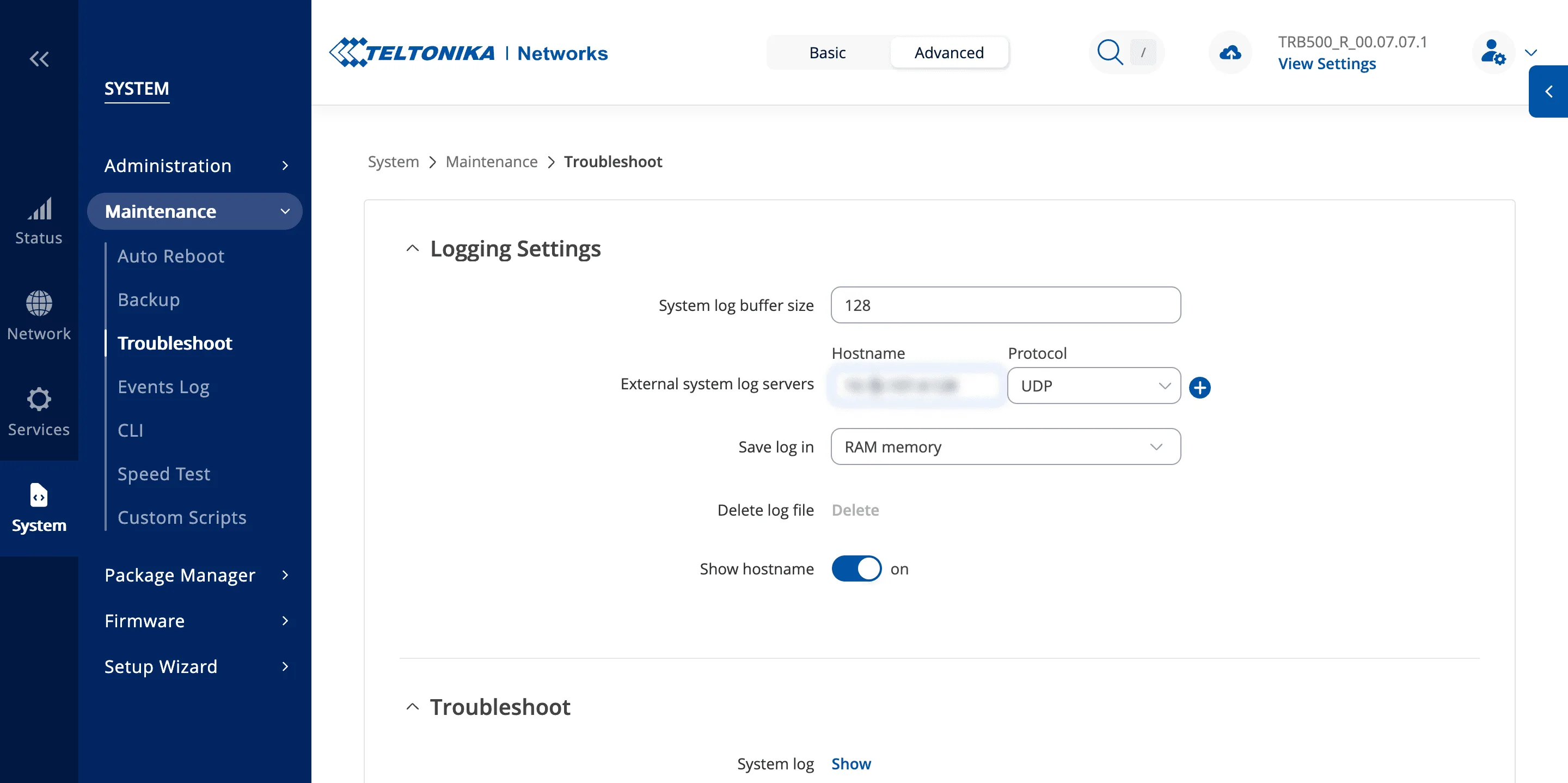 TRB500-Syslog